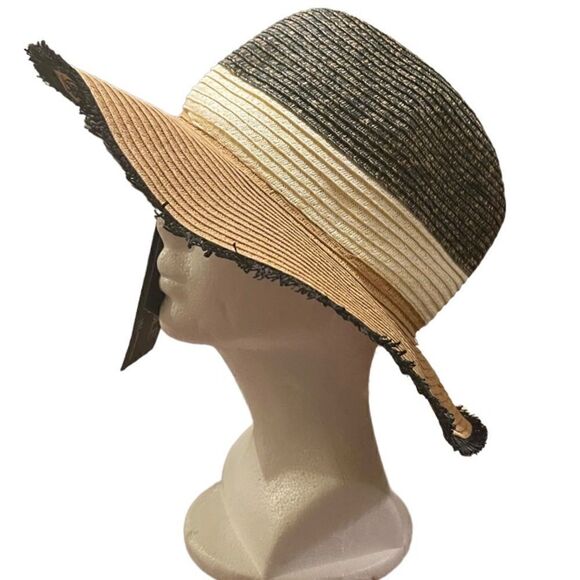 NWT INC International Concepts sun hat black white tan. One size - Picture 2 of 7